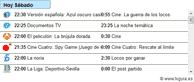 Programación TV noche (programa principal + siguiente)